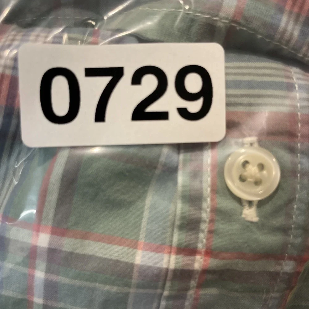 Ralph Lauren Button Down Boys L(14-16) Green Pink Plaid Long‎ Sleeve Pony Shirt